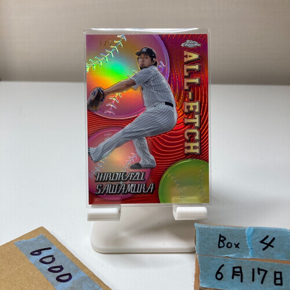 topps chrome 澤村拓一　5枚限定　1番　カード 2024 Topps Chrome 澤村拓一 Hirokazu Sawamura 1/5 千葉ロッテ