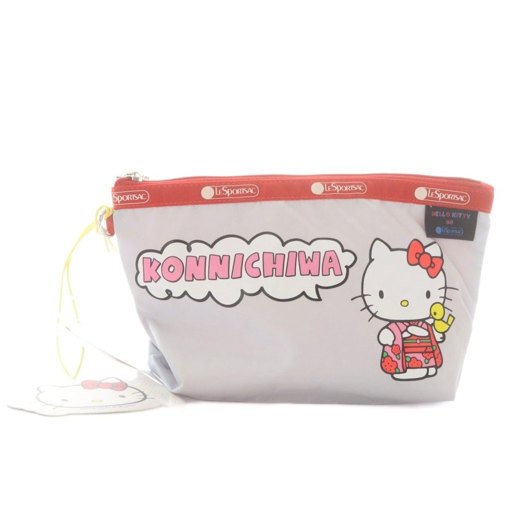 レスポートサック LesportSAC KONNICHIWA HELLO KITTY ポーチ 水色