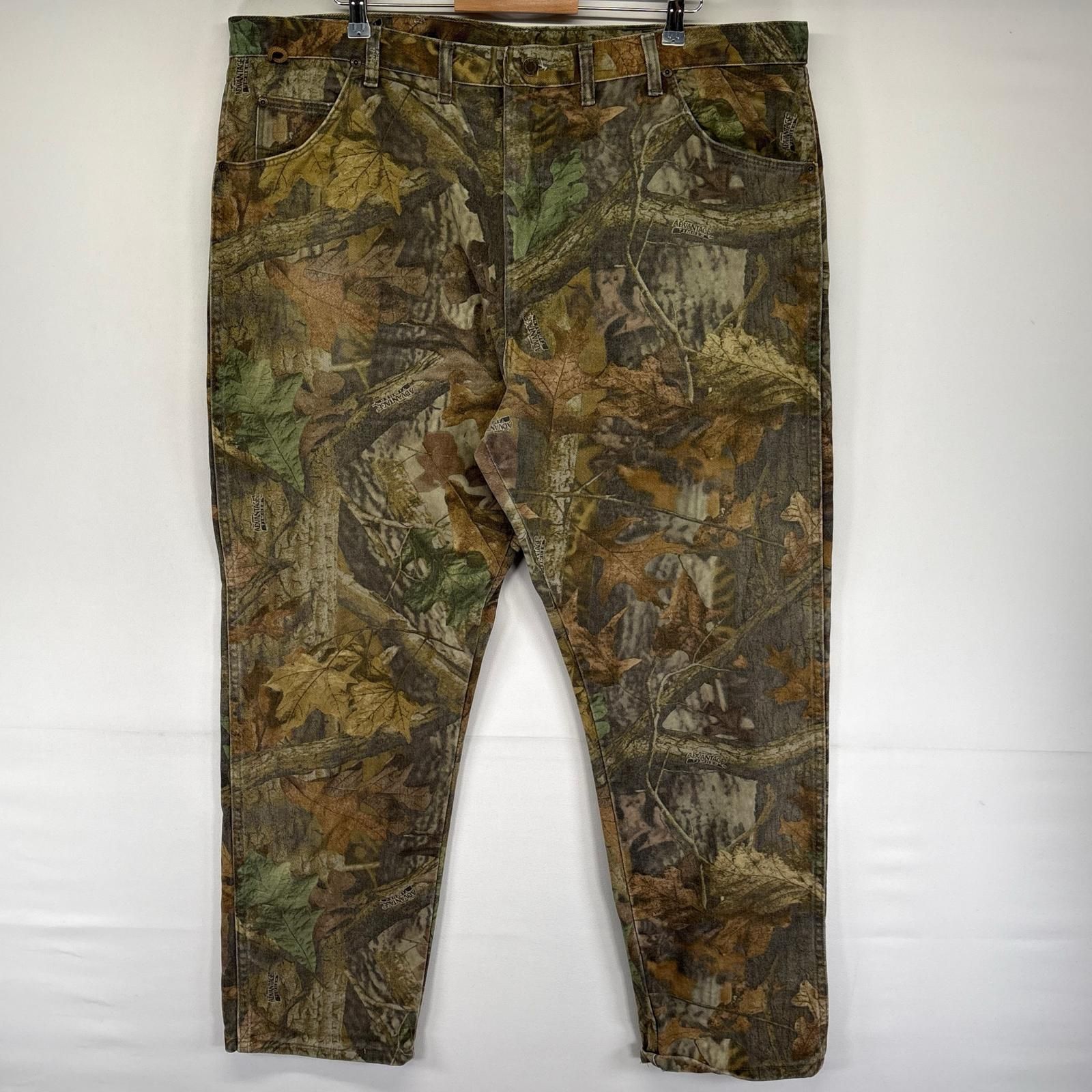 古着 ラングラー Wrangler USA製 デニム パンツ リアルツリー柄 大きいサイズ 5ポケット ジッパーフライ W44 L32 ブラウン系 メンズ