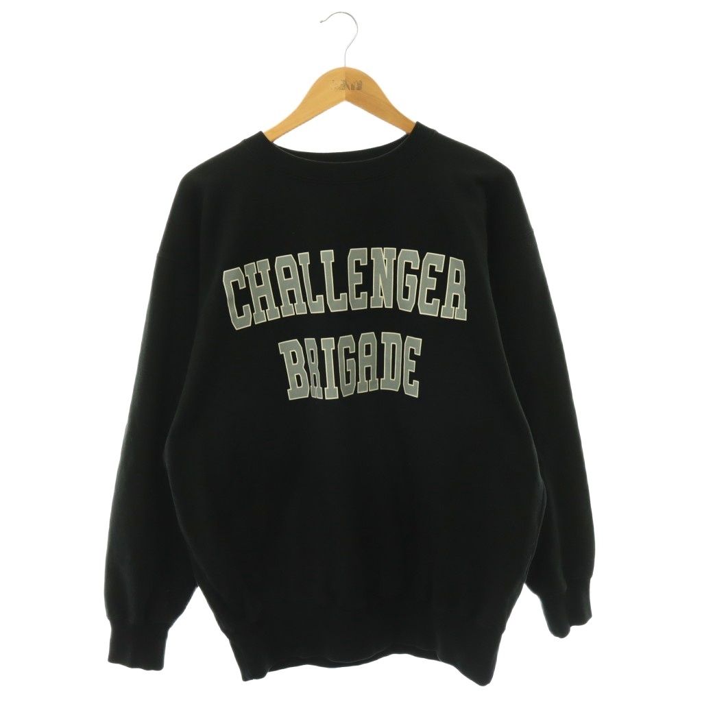 チャレンジャー CHALLENGER COLLEGE LOGO C/N SWEAT プルーバースウェットトップス トレーナー ロゴプリント 裏起毛 長袖 L 黒 ブラック /HS ■OS ■
