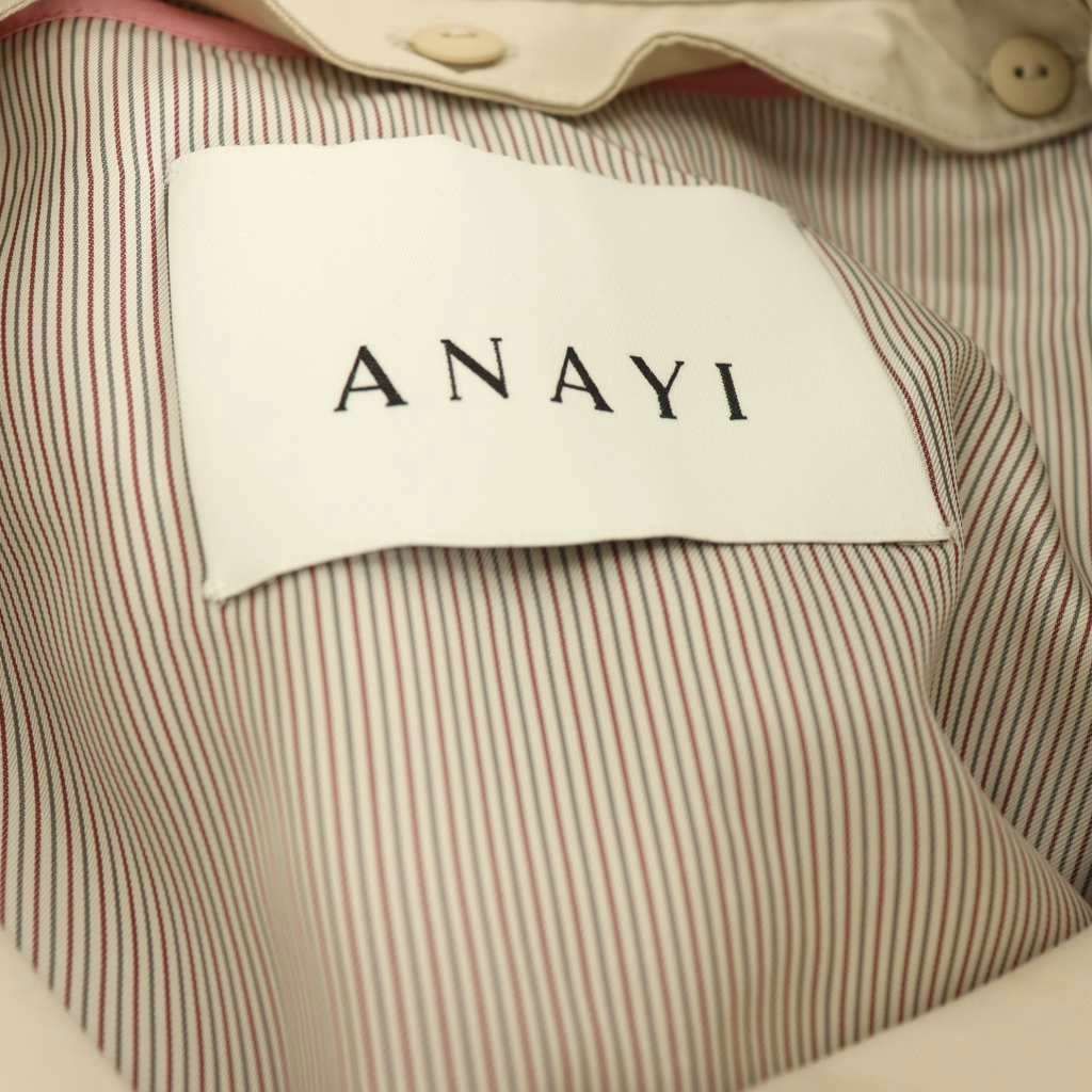 美品 現行タグ アナイライナー付き トレ ンチコート ロング丈 ベージュ ベルト アナイ ANAYI ライナー付きトレンチコート アウター ベルト付き 38