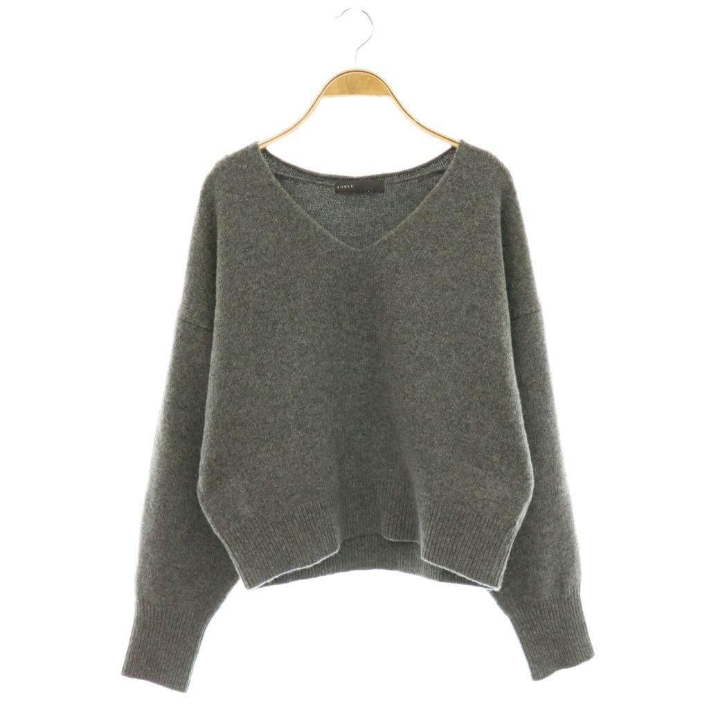 ノーブル NOBLE カシミヤウールショートVプルオーバー ニット セーター