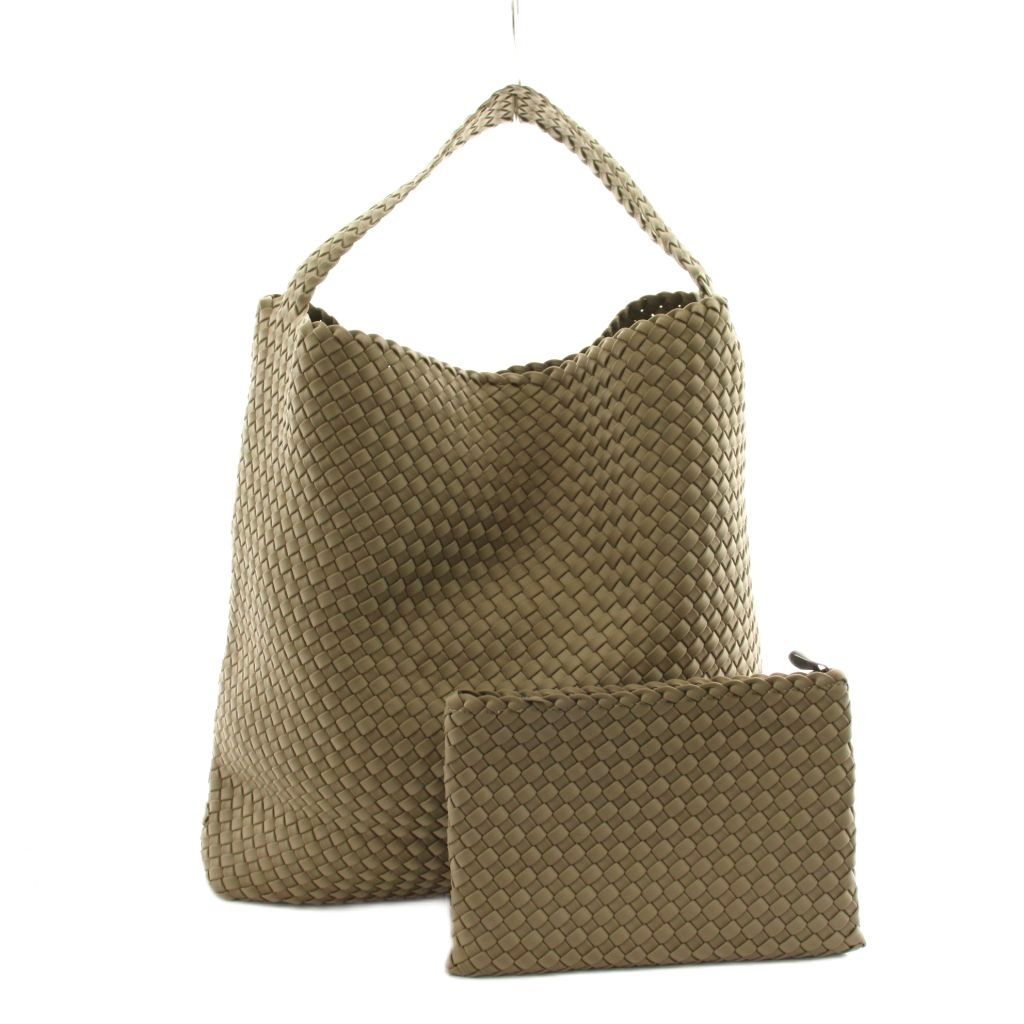ナゲディ NAGHEDI Nomad Large Hobo ショルダーバッグ 編み込み ポーチ付き ベージュ /AN22