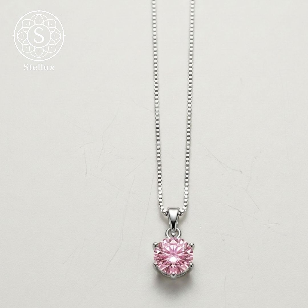 【気品溢れる大人アクセ】希少ピンクモアサナイト ネックレス 1カラット / シルバー925 S925刻印/プラチナ仕上 /プレゼント・ギフトにも◎/トラベルジュエリー/母の日・クリスマス/y2k
