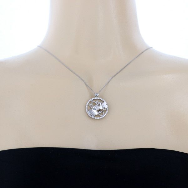 K18WG ホワイトゴールド ネックレス ダイヤモンド 0.55ct サークル