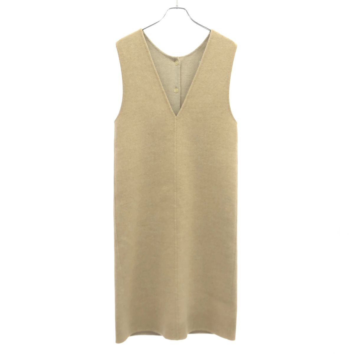 JOHN SMEDLEY ジョンスメドレー ダブルフェイスウールノースリーブワンピース ベージュ ｰ