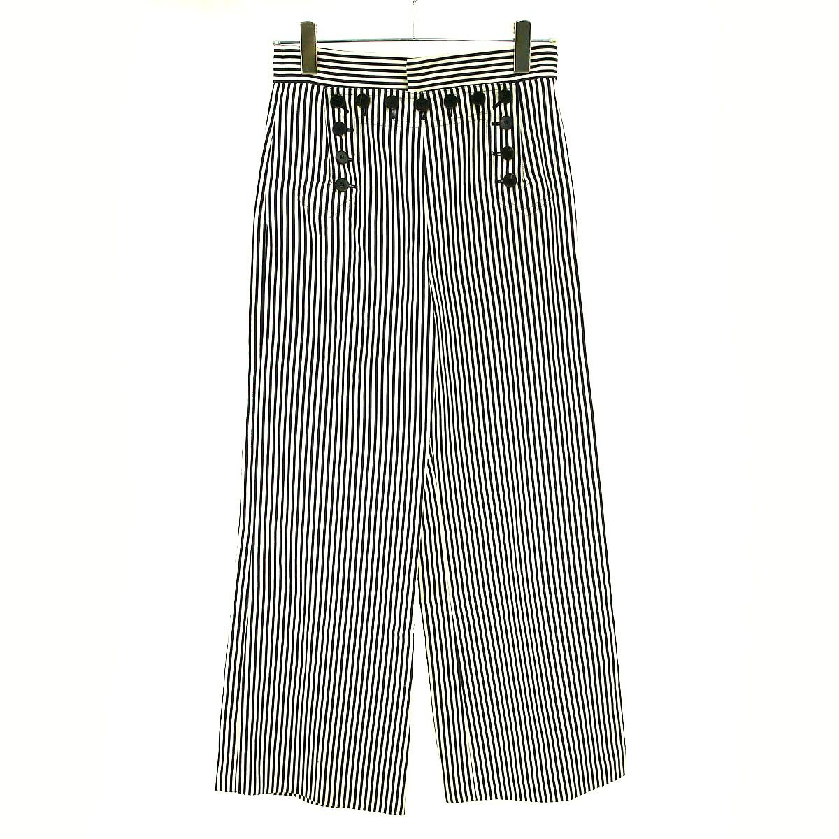 Christian Dior クリスチャンディオール ストライプワイドマリンパンツ 111P50A7763 ブラック×ホワイト F36 33,150円