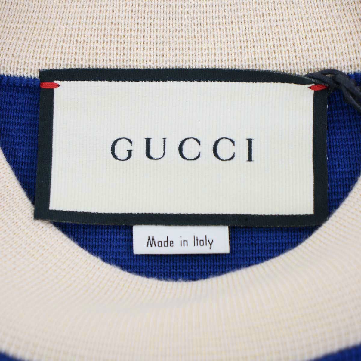 GUCCI グッチ GGワッペンニットワンピース 606015 ブルー M - メルカリ