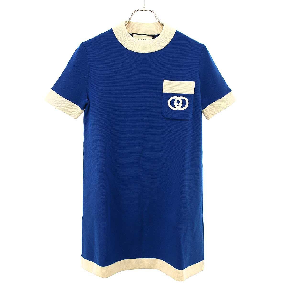 GUCCI グッチ GGワッペンニットワンピース 606015 ブルー M 41,275円