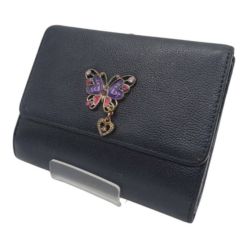 ANNA SUI アナスイ 蝶 バタフライ モチーフ チャーム付き がま口