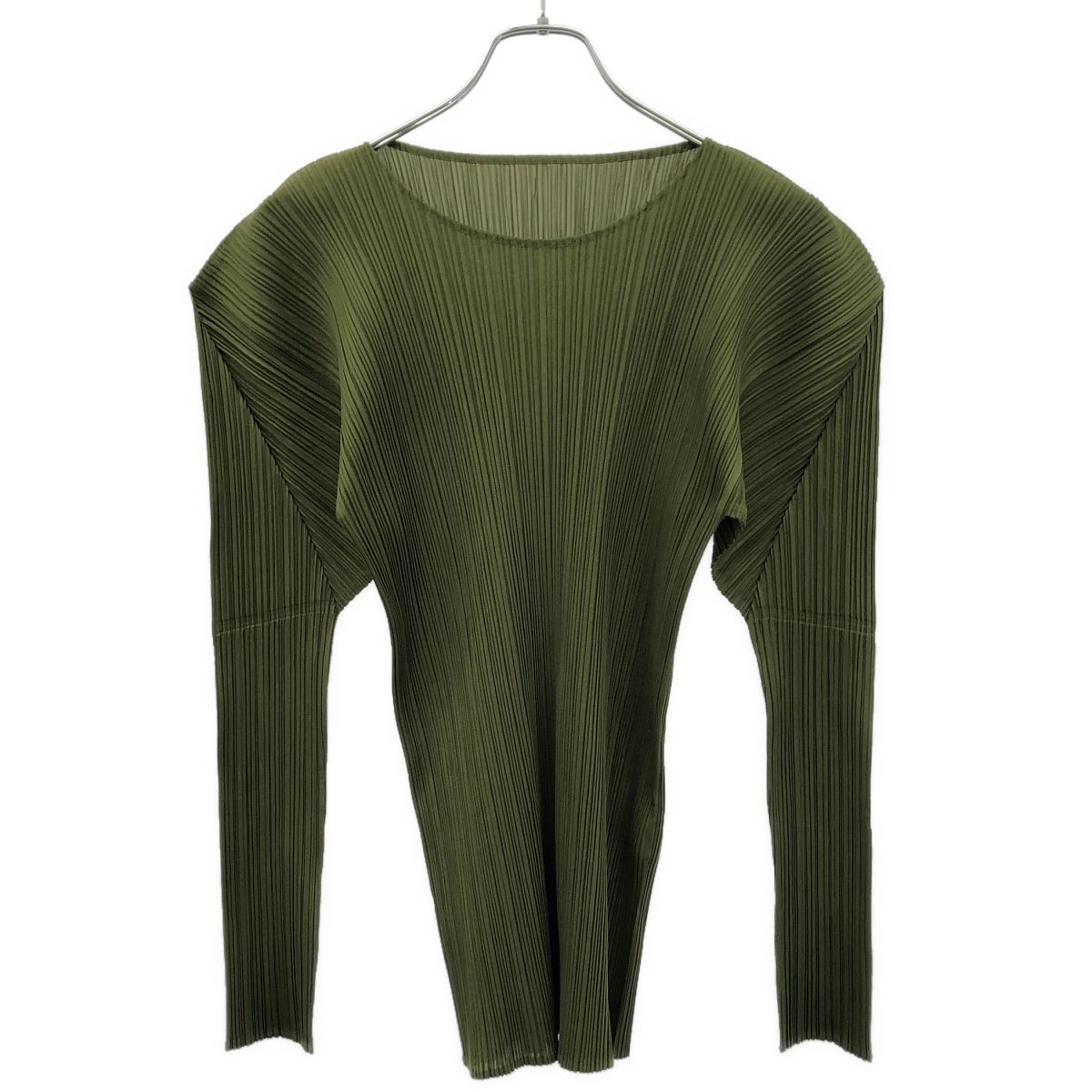 PLEATS PLEASE イッセイミヤケ プリーツ カットソー グリーン 3 PLEATS PLEASE ISSEY MIYAKE プリーツプリーズ イッセイミヤケ クルー