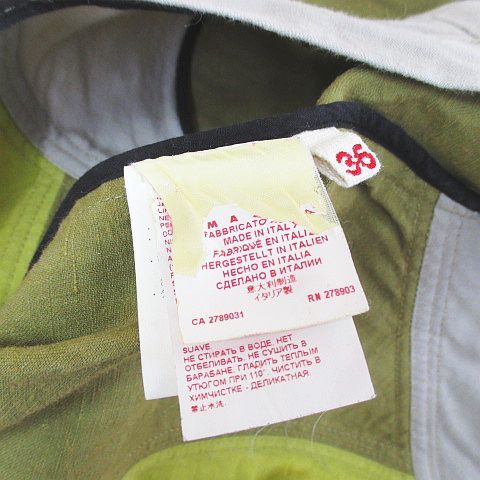 マルニ MARNI ノースリーブ ワンピース 膝丈 36 黄系 イエロー Vネック