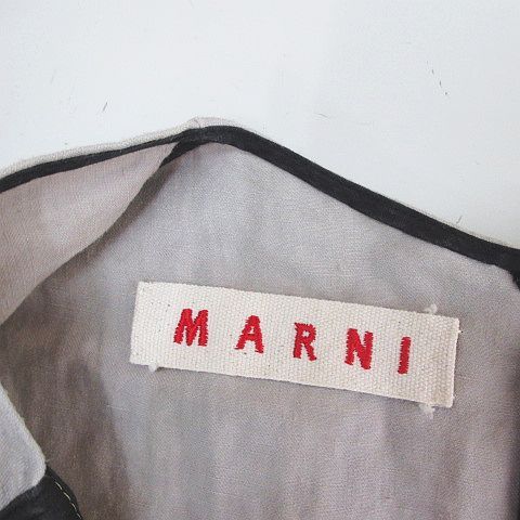 マルニ MARNI ノースリーブ ワンピース 膝丈 36 黄系 イエロー Vネック