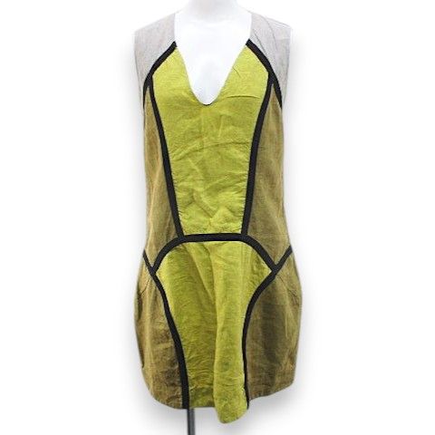 マルニ MARNI ノースリーブ ワンピース 膝丈 36 黄系 イエロー Vネック