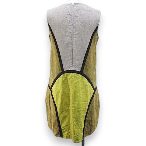 マルニ MARNI ノースリーブ ワンピース 膝丈 36 黄系 イエロー Vネック