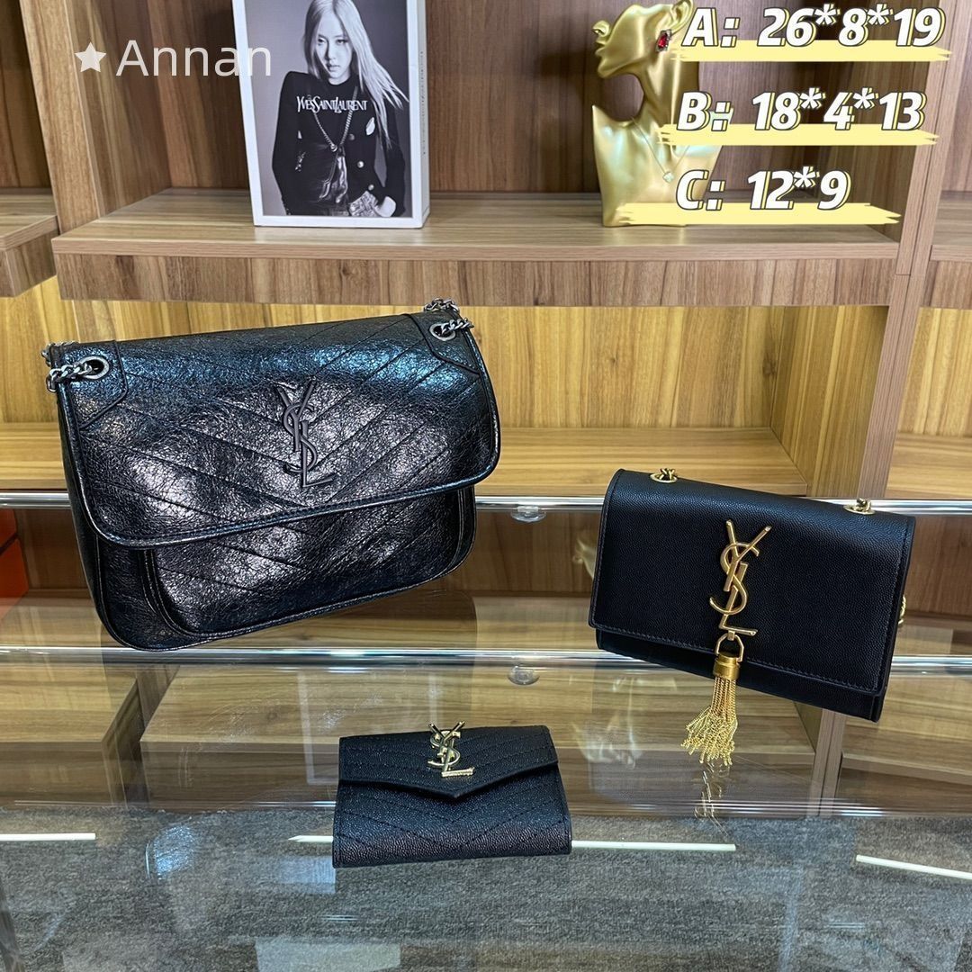即完売 Yves Saint Laurent YSL イヴサンローラン ショルダーバッグ 財布 3点セット