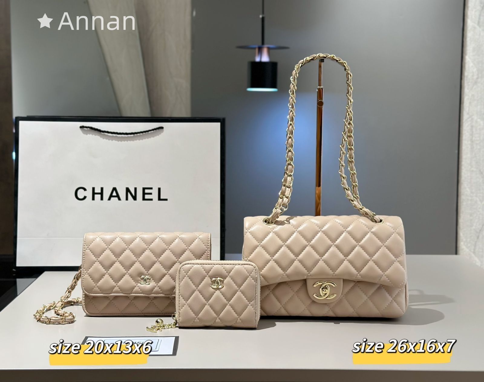 期間限定☆ CHANEL シャネル ショルダーバッグ ハンドバッグ 財布 3点セットバッグ