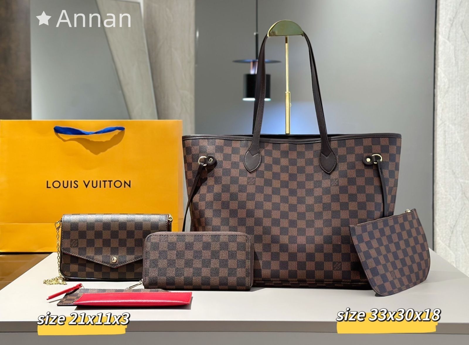 新品同様 LV LOUIS VUITTON ルイヴィトン トートバッグショルダーバッグ 財布 3点セット