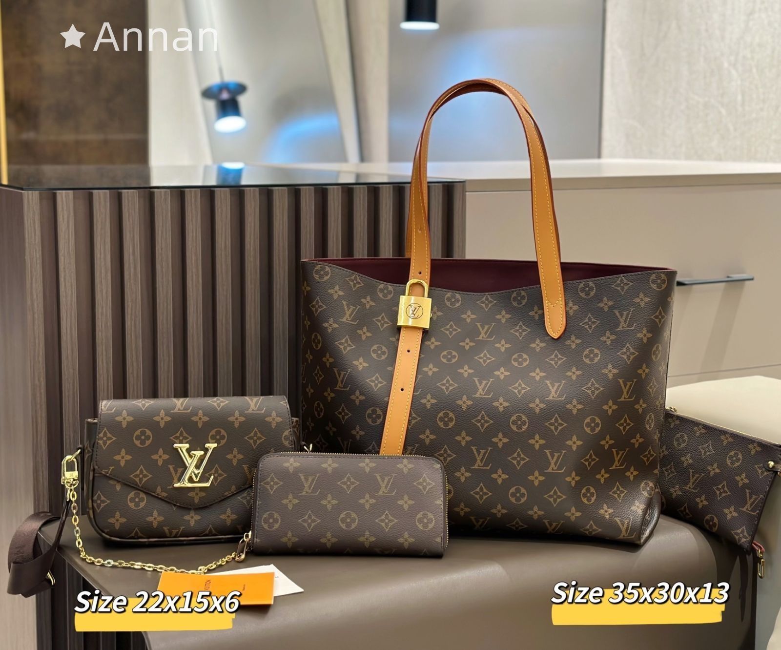 【超美品】LV LOUIS VUITTON ルイヴィトン トートバッグショルダーバッグ 財布 3点セット