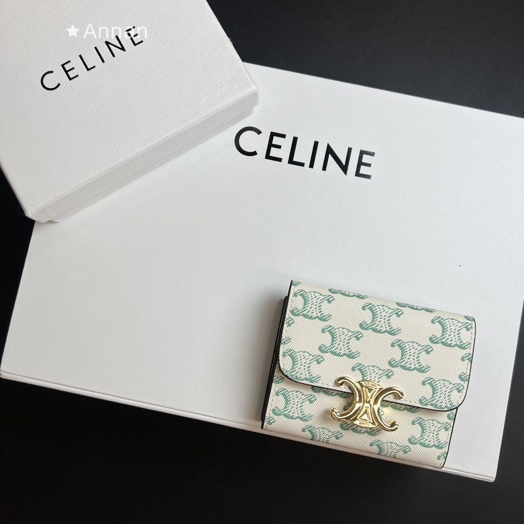 【希少品】綺麗 CELINE セリーヌ ウォレット 折り財布 小銭入れ