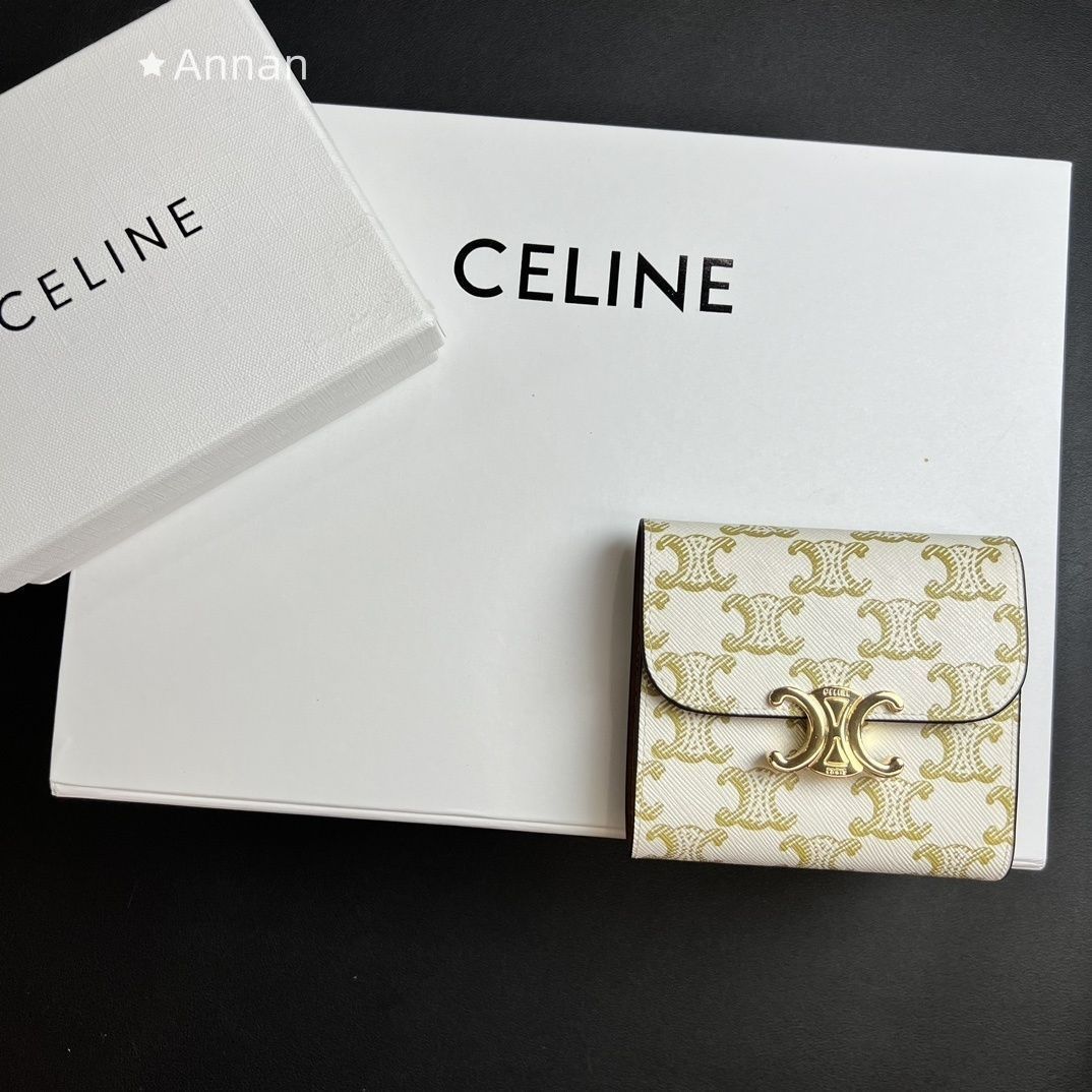 【極美品】【希少】レディース CELINE セリーヌ ウォレット 折り財布 小銭入れ