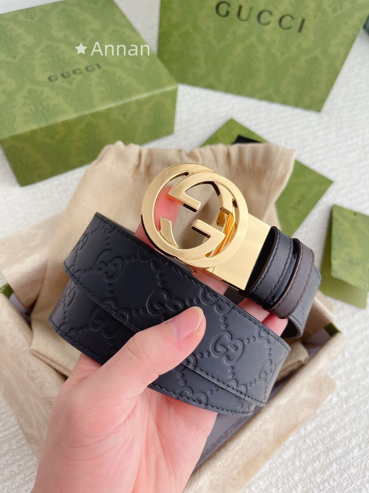 新品同様 人気 GUCCI グッチ GG ベルト メンズ 本革