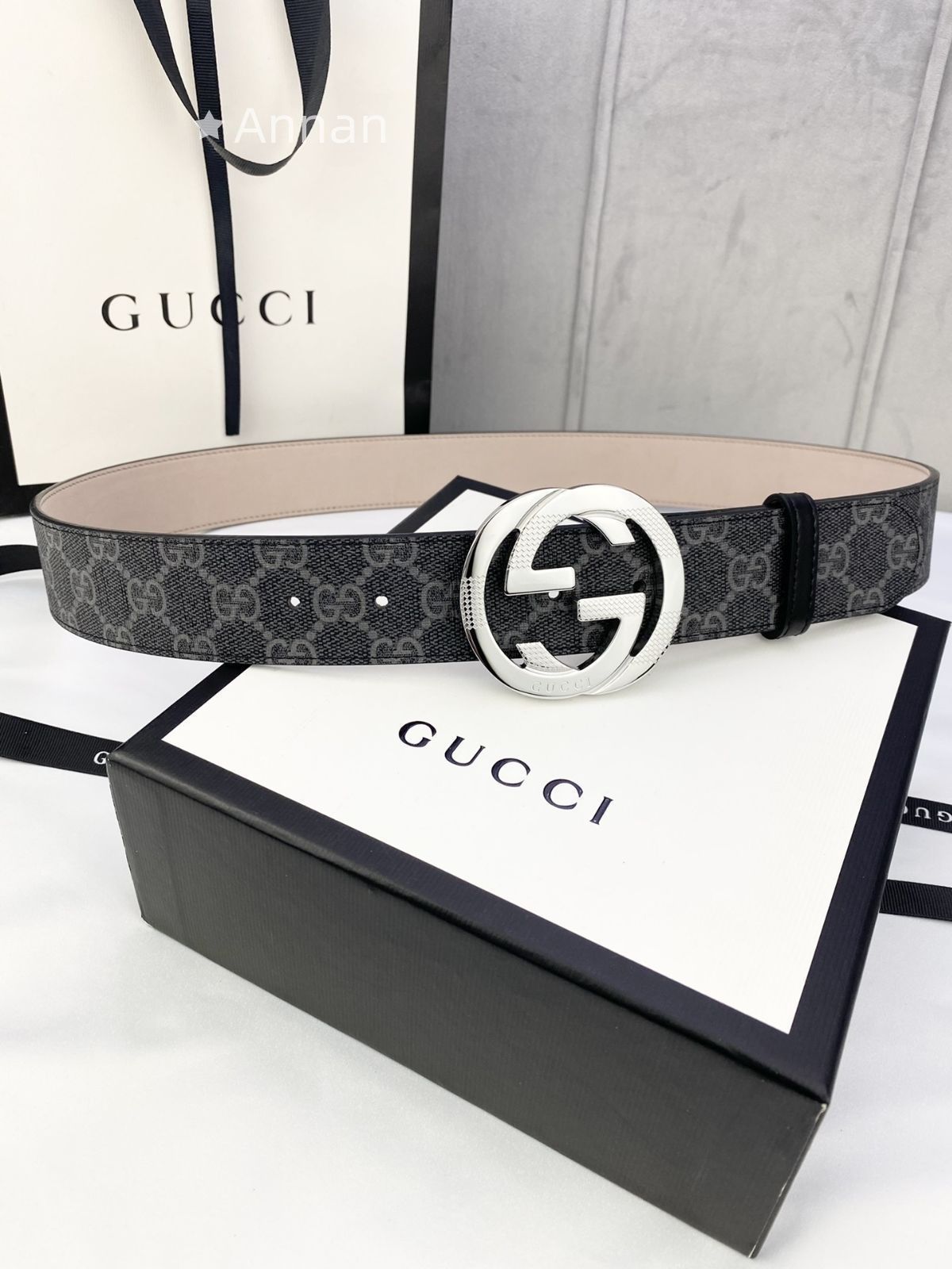 超極SSS美品 良品 GUCCI グッチ GG ベルト メンズ 本革