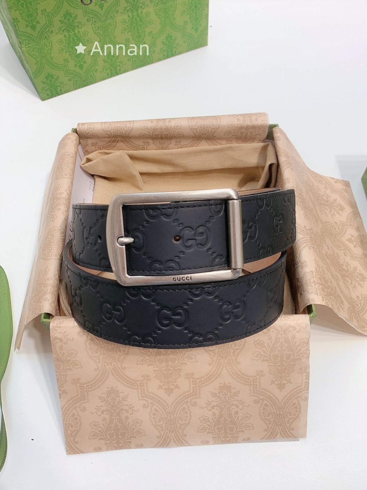 限定 新品未使用品 GUCCI グッチ GG ベルト メンズ 本革