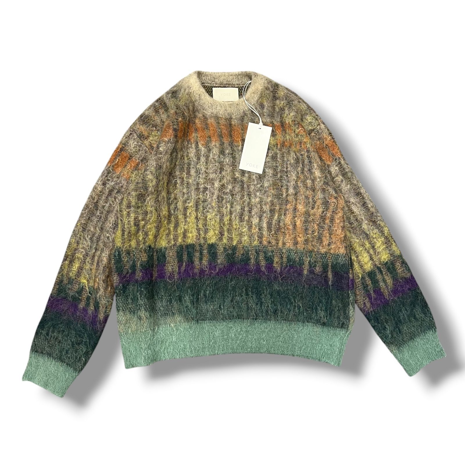 参考上代57,200円 未使用品 YOKE 25SS TREE JAQUARD MOHAIR SWEATER ツリージャガードモヘアセーター ニット ヨーク YK25SS0959S オレンジ 1 1824A1