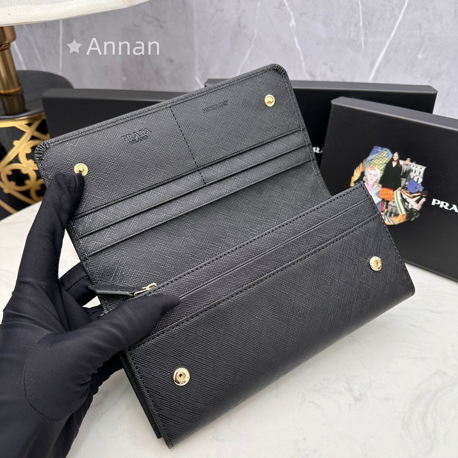 送料込☆ 極美品 PRADA プラダ 長財布 さいふ ウォレット 長財布 小銭