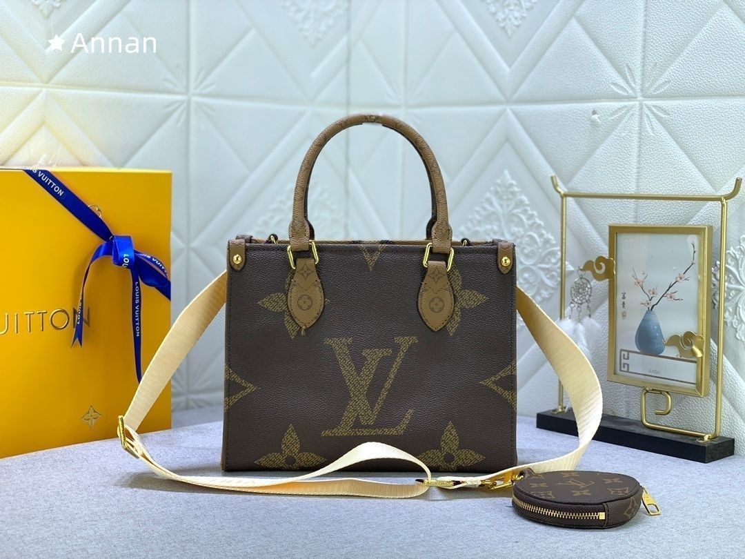 超美品LOUIS VUITTON ルイヴィトン ショルダーバッグ オンザゴー PM モノグラム ショルダーバッグM46373 ポーチ付き