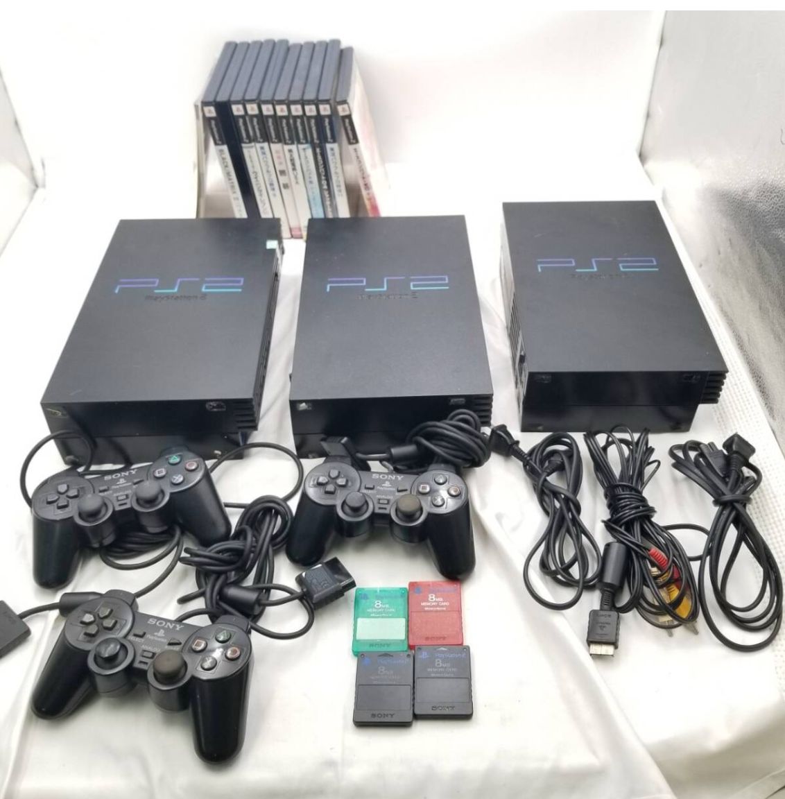 【❗️✨人気ソフト10本付き✨❗️】SONY PS2 本体3台セット SCPH-18000/SCPH-10000/SCPH-30000 ソフト10本 周辺機器まとめ ジャンク含む✨簡易清掃済❗️