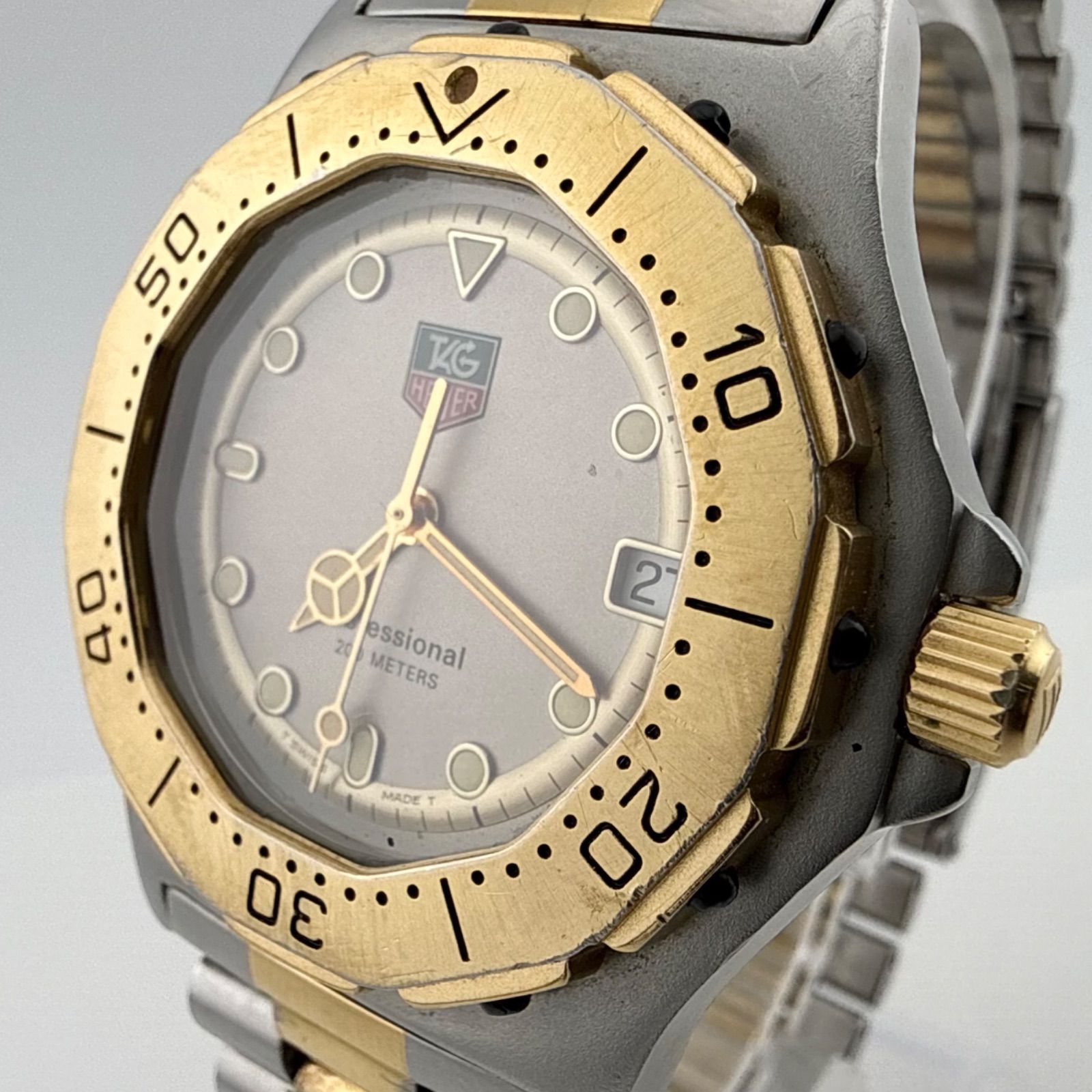 稼働/TAG HEUER プロフェッショナル 934.206 腕時計 ゴールド 時計 稼働 TAG HEUER 934.206 タグホイヤー ゴールドメンズ 3000