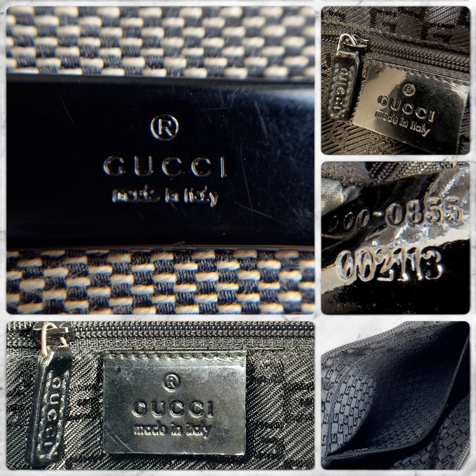 GUCCI グッチ トートバッグ ハンドバッグ 肩掛け キャンバス エナメル