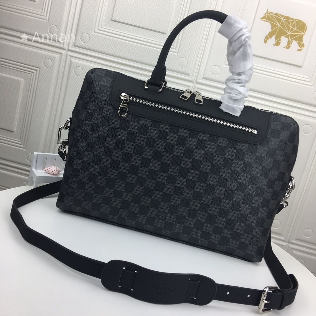 ルイ ヴィトン Louis Vuitton ダミエビジネスバッグ ポルトドキュマン ジュール PDJ NM ハンドバッグ グラフィット ブラック N48260 メンズ