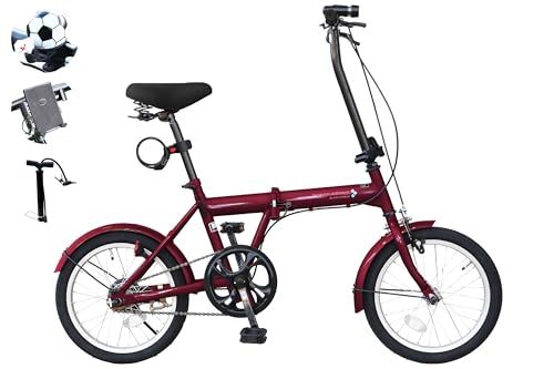 ★新品★折りたたみ自転車 16 インチ 軽量 ミニベロ 折りたたみハンドル フロントライト ワイヤーロック錠 プレゼント [SK-16] f17789c1 13,800円