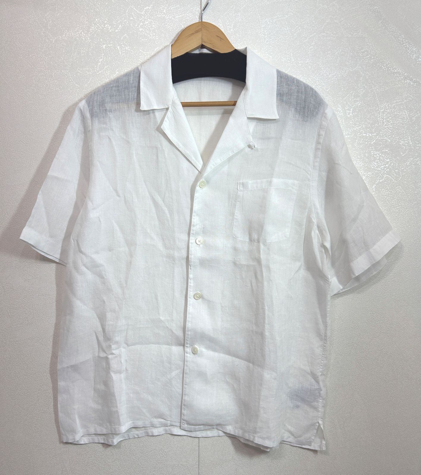 HERNO Resort (40) ヘルノ リネン 半袖シャツ 麻 白 メンズ K6-180