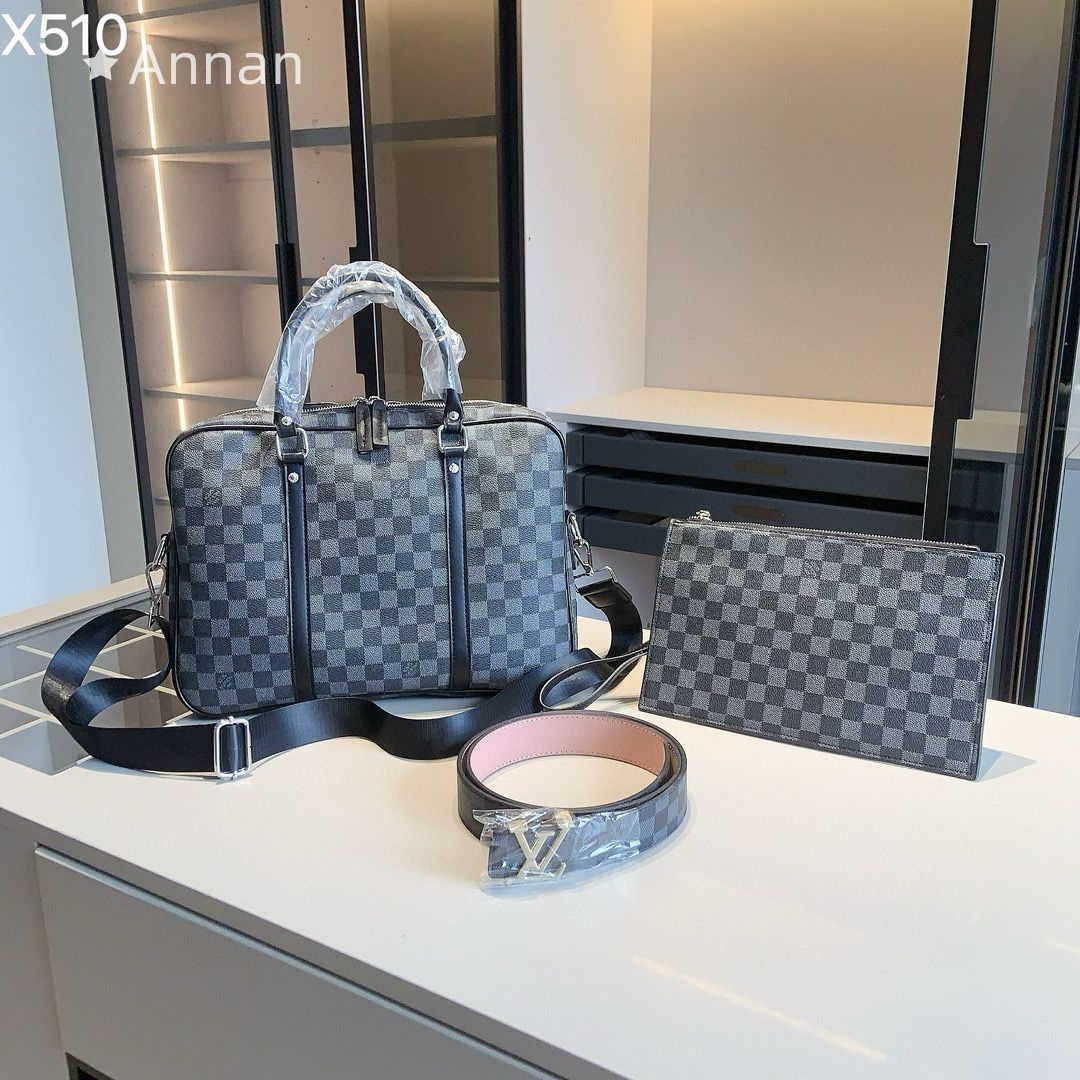 美品LV LOUIS VUITTON ルイヴィトンメンズ ビジネスバッグ クラッチバッグ ベルト 3点セット