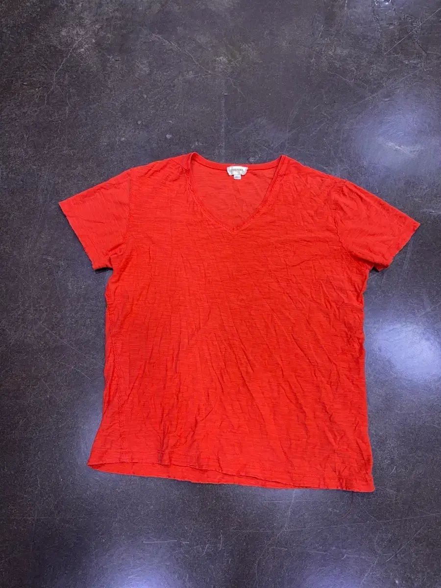 DIESEL ディーゼル スラブ Vネック ヴィンテージ ムード 半袖Tシャツ オレンジ XL