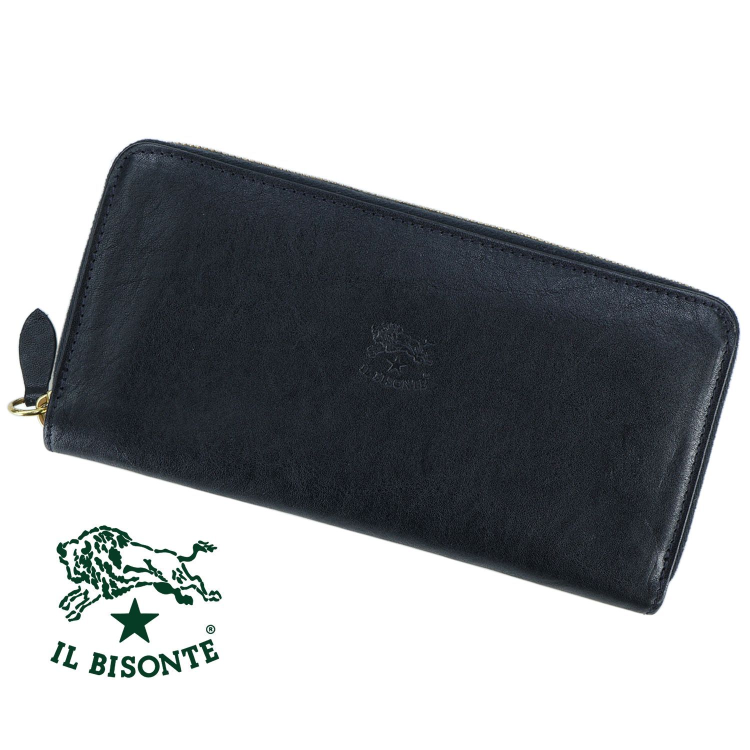 イルビゾンテ 財布 IL BISONTE ロングウォレット 長財布 小銭入れ付き ラウンドファスナー メンズ レディース じゃばら レザー 二つ折り財布 札入れ SZW046