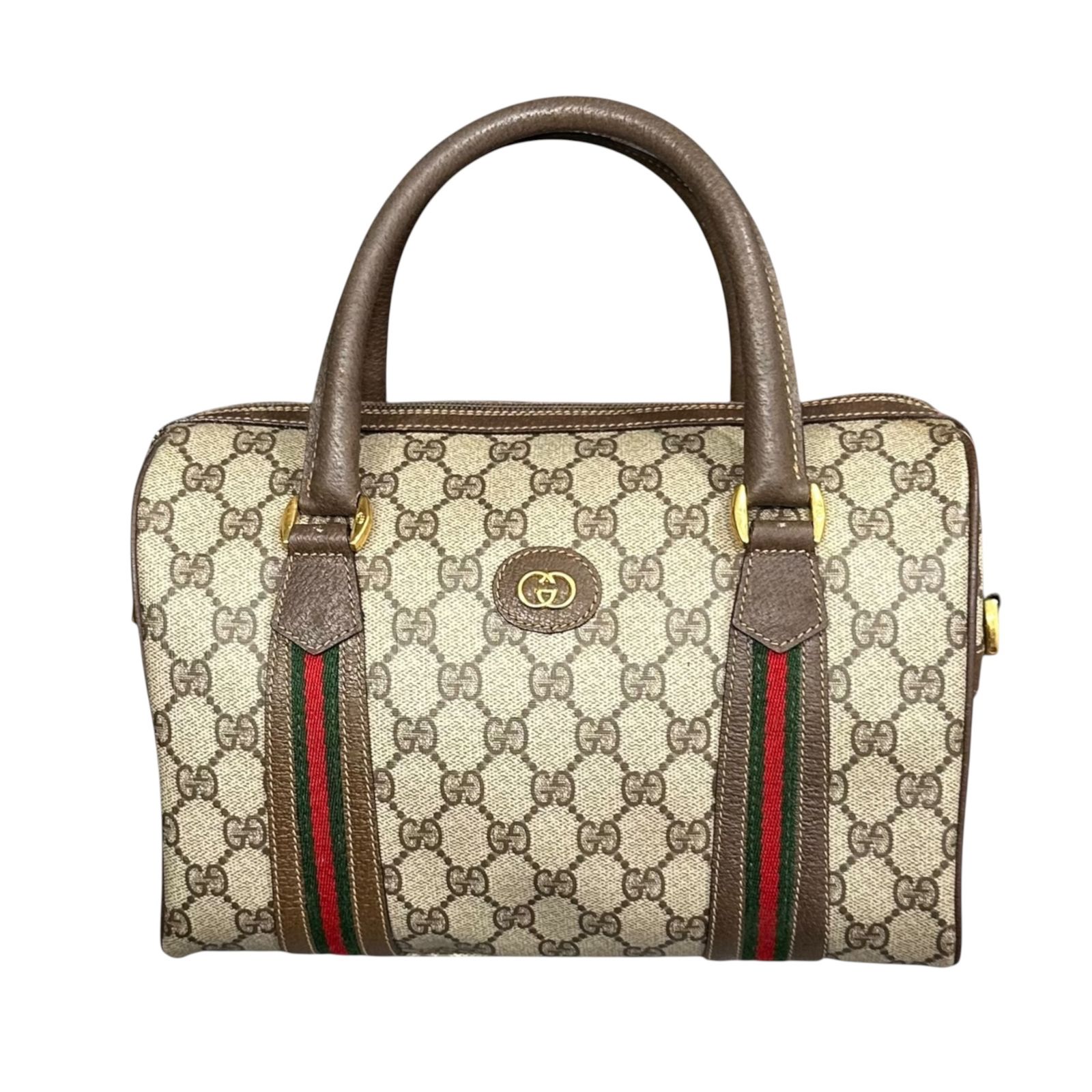 GUCCI(グッチ) GG Supreme Sherry Line Mini Boston Bag GGスプリーム シェリーライン ミニボストン バッグ 002-115-6697 4023 ベージュ ハンド