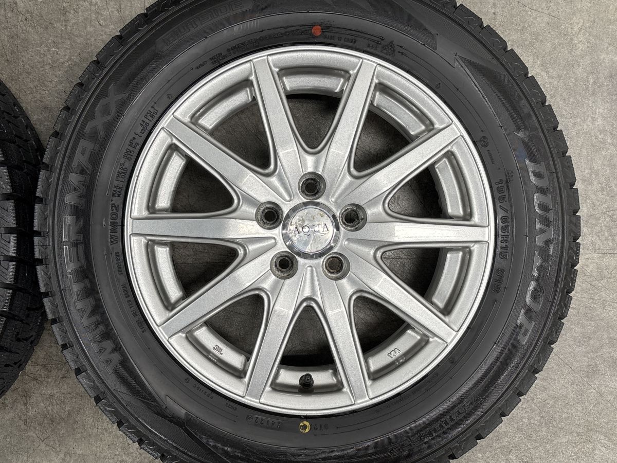 超バリ溝】AQUA 15in 6J +45 PCD100 ダンロップ ウィンターマックス