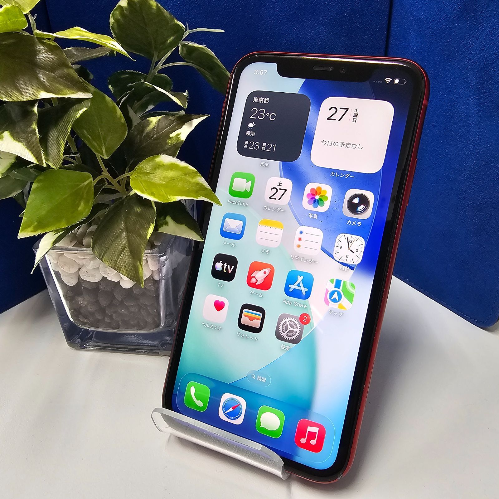 iPhone 11 レッド 64GB SIMフリー　バッテリー100% iPhone11 64GB RED SIMフリー【美品】バッテリー100% - メルカリ