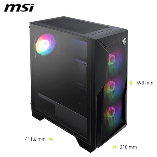 MSI MAG FORGE 130A AIRFLOW PCケース ATX ミドルタワー 黒 RGB ファン4基付き 強化ガラスサイドパネル マグネット式ダストフィルター CS9324e a2276248