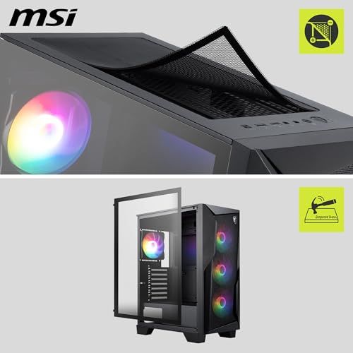 MSI MAG FORGE 130A AIRFLOW PCケース ATX ミドルタワー 黒 RGB ファン4基付き 強化ガラスサイドパネル マグネット式ダストフィルター CS9324e a2276248