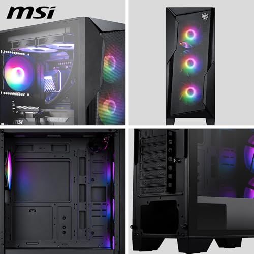 MSI MAG FORGE 130A AIRFLOW PCケース ATX ミドルタワー 黒 RGB ファン4基付き 強化ガラスサイドパネル マグネット式ダストフィルター CS9324e a2276248