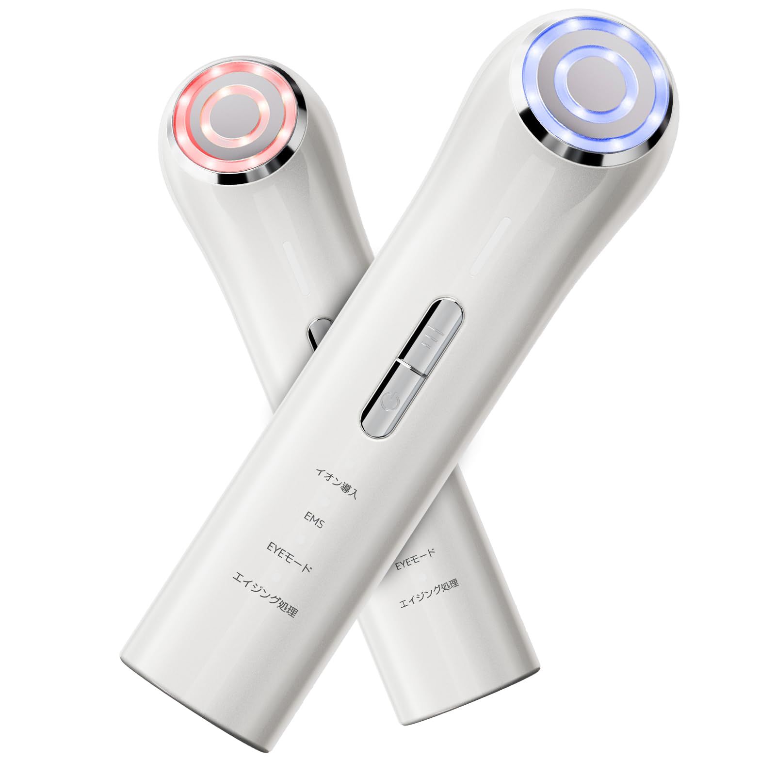美顔器 EMS イオン導入 LED 目元ケア 4モード 3段階レベル ハンディタイプ フェイスケア 美容器 USB充電式 自宅用 男女兼用 日本語取扱説明書付き ホワイトe 389859c3