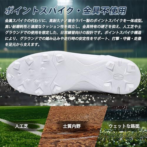 [Maxome] 野球 スパイク メンズ 野球トレーニングシューズ ソフトボール ポイントスパイク アップシューズ 紐式 固定式 金具不使用 軽量 クッション 練習用 ジュニア 大人用e ed0ce825