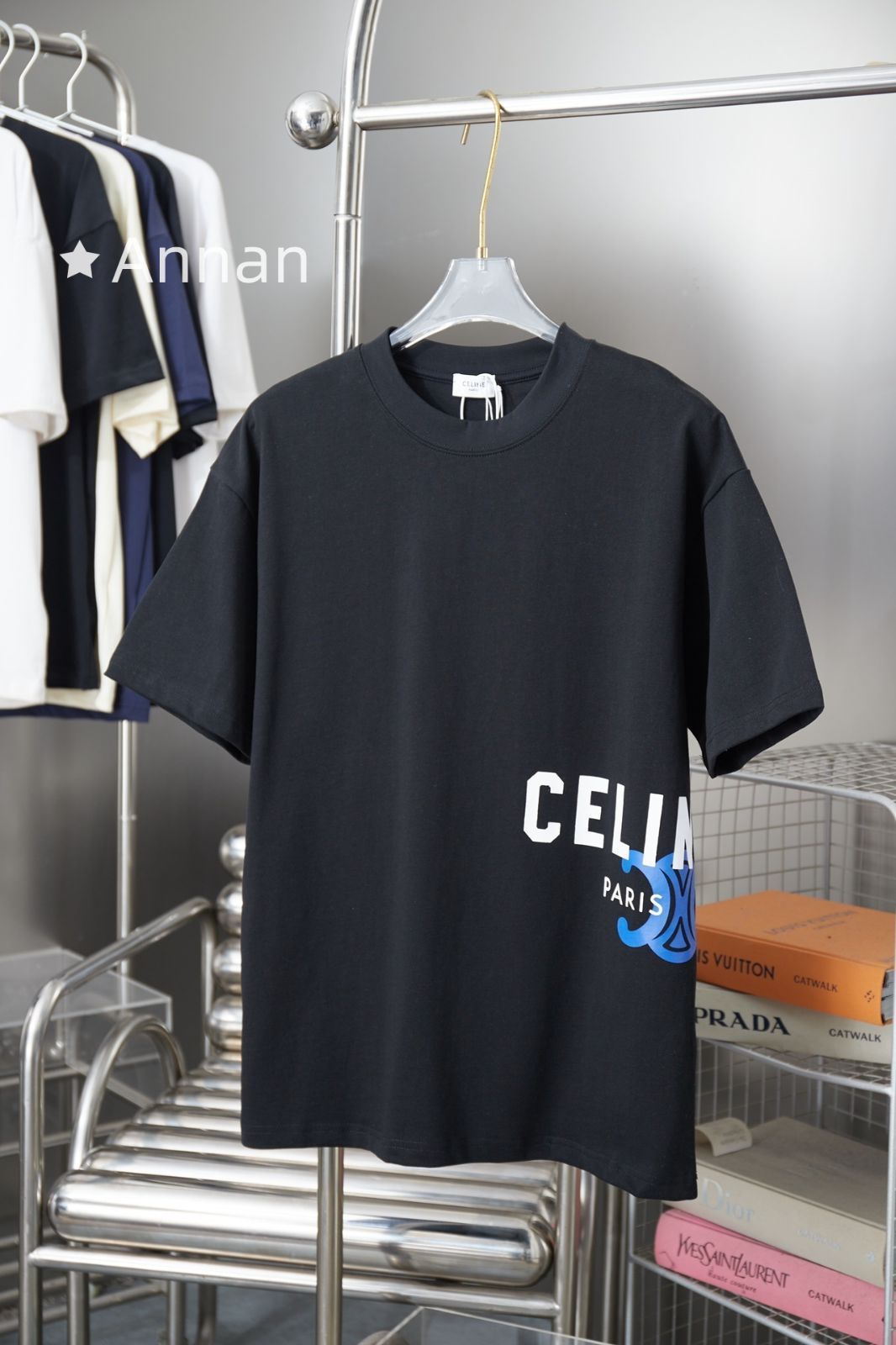 美品 美品 CELINE セリーヌ Tシャツ　半袖　夏服　トップス 男女兼用