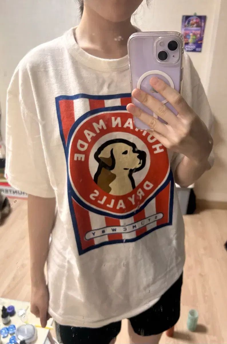 HUMAN MADE ヒューマンメイド 半袖Tシャツ 白 犬 L